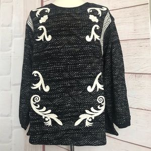 Lucky Brand Embroidered Twill Balloon Pullover 1X